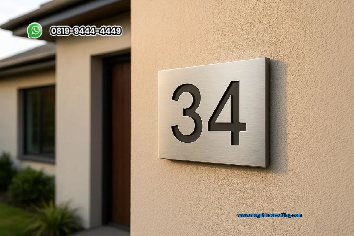 Membuat Plat Nomor Rumah Tampak Premium dengan Laser Cutting Stainless