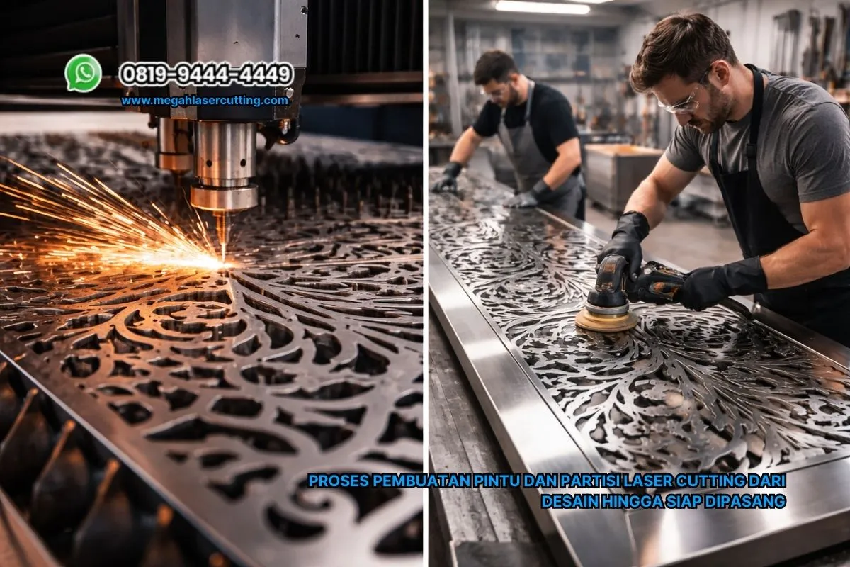 Proses Pembuatan Pintu dan Partisi Laser Cutting Dari Desain hingga Siap Dipasang