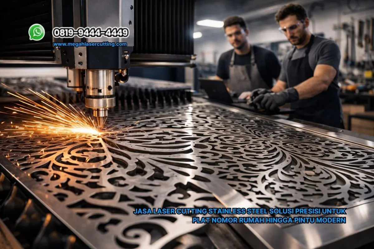 Jasa Laser Cutting Stainless Steel Solusi Presisi untuk Plat Nomor Rumah hingga Pintu Modern