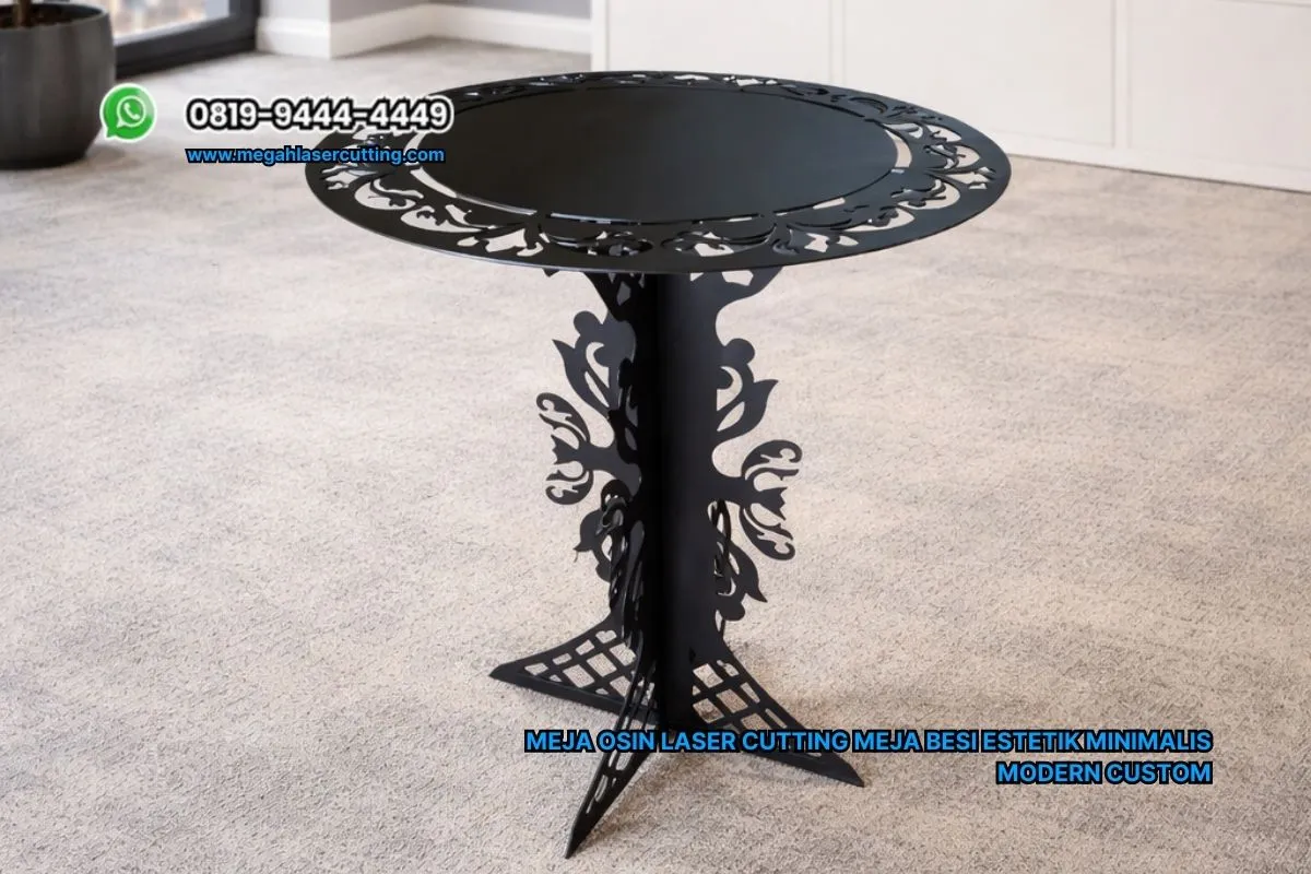 Meja Osin Laser Cutting Meja Besi Estetik Minimalis Modern Custom