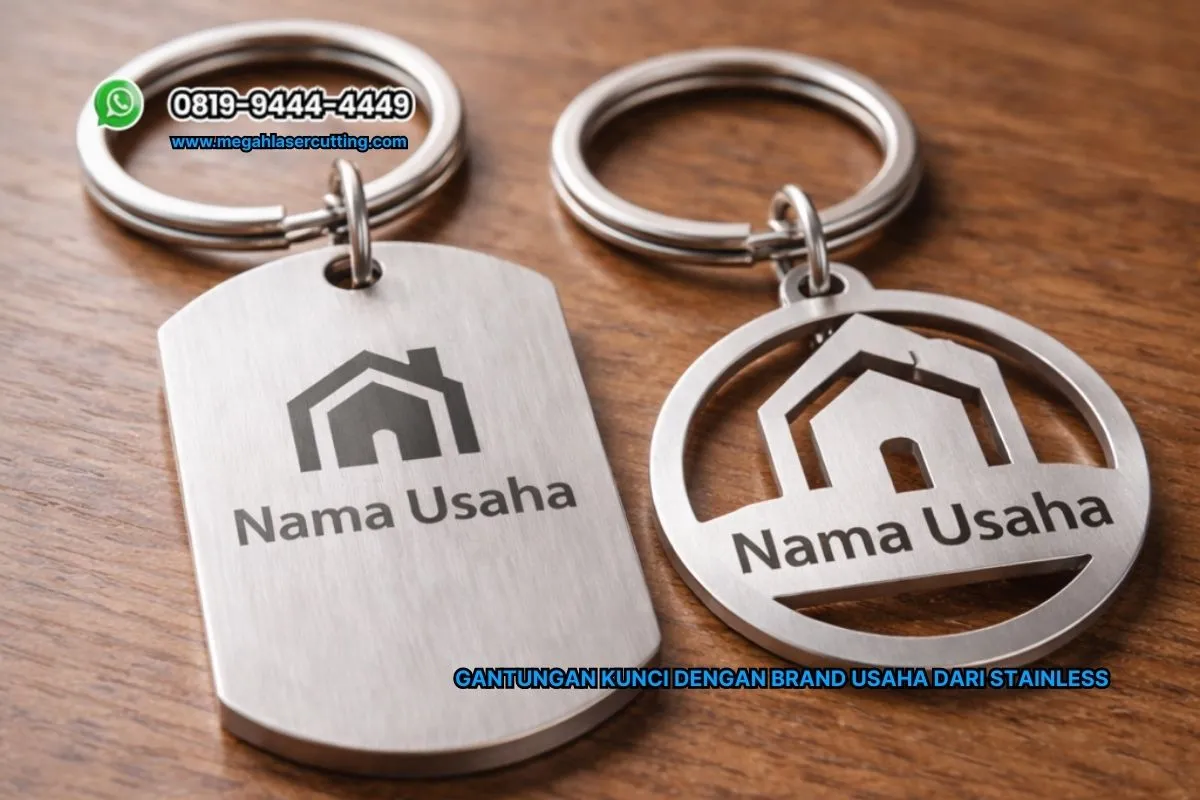 Gantungan Kunci dengan Brand Usaha dari Stainless