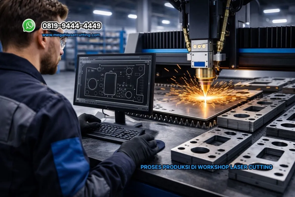 Proses Produksi di Workshop Laser Cutting