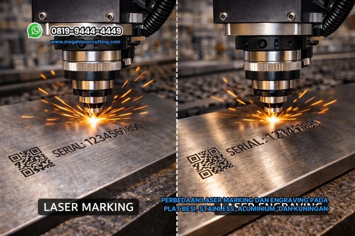 Perbedaan Laser Marking dan Engraving pada Plat Besi, Stainless, Aluminium, dan Kuningan
