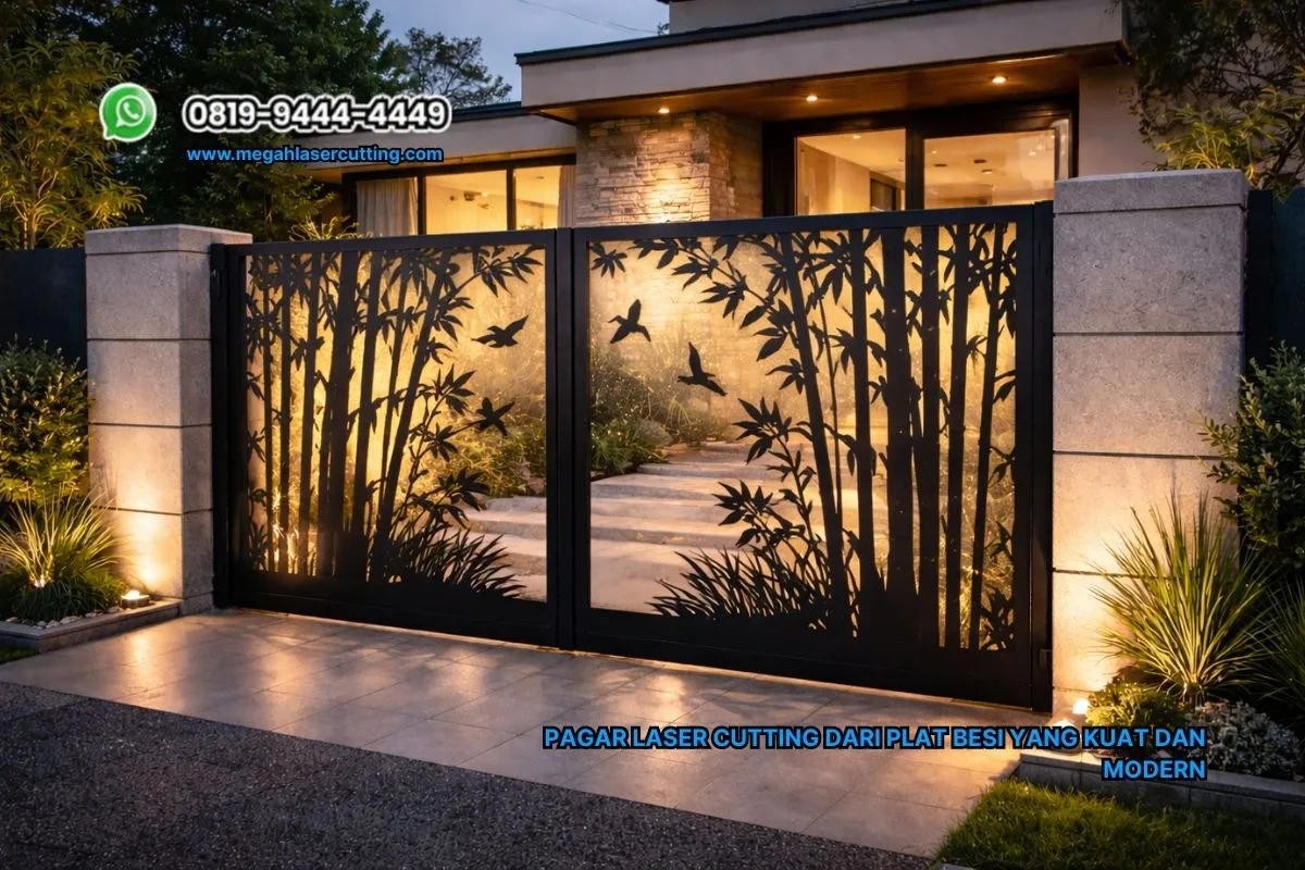Pagar Laser Cutting dari Plat Besi yang Kuat dan Modern