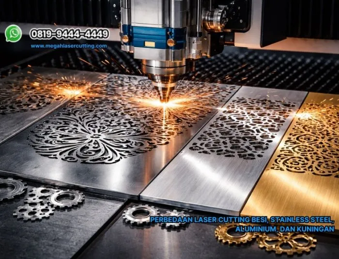 Perbedaan Laser Cutting Besi, Stainless Steel, Aluminium, dan Kuningan