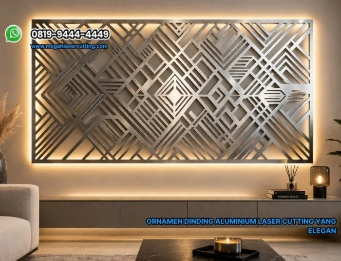 Ornamen Dinding Aluminium Laser Cutting yang Elegan