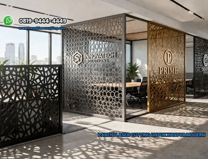 Partisi Laser Cutting untuk Kantor Modern