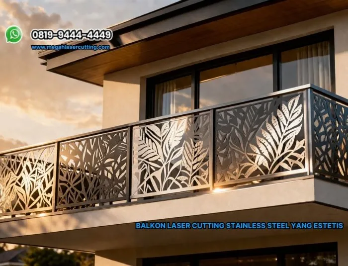 Balkon Laser Cutting Stainless Steel yang Estetis