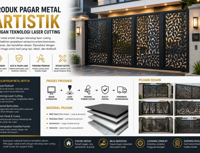 Produk Pagar Metal Artistik dengan Teknologi Laser Cutting