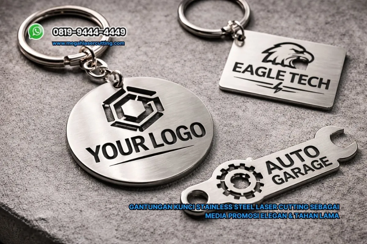 Gantungan Kunci Stainless Steel Laser Cutting sebagai Media Promosi Elegan & Tahan Lama