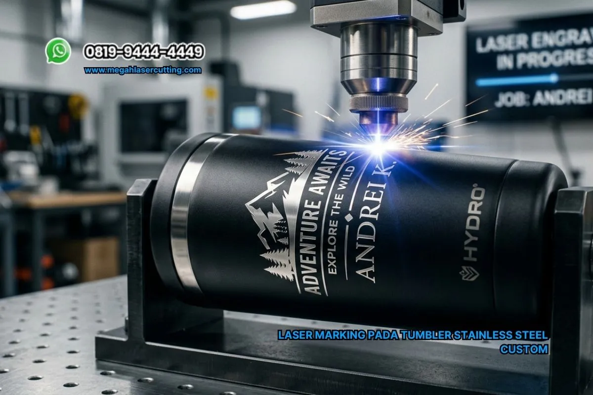 Laser Marking pada Tumbler Stainless Steel Custom