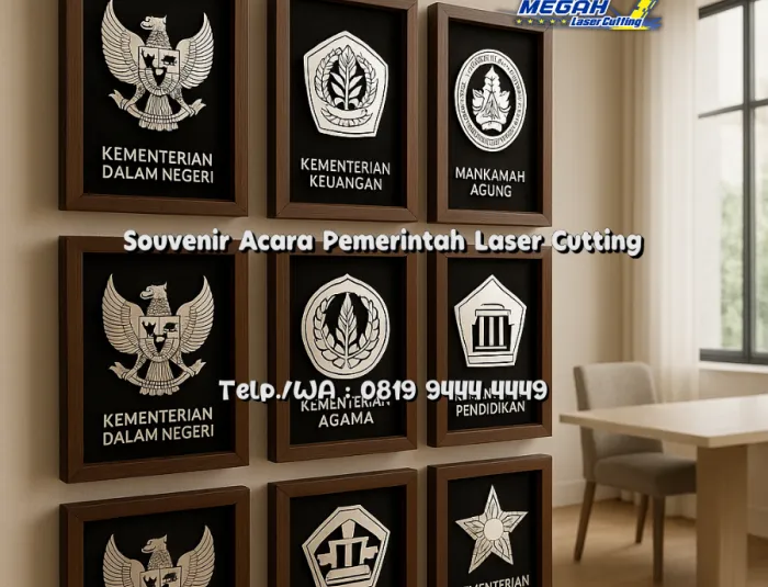 Souvenir Acara Pemerintah Laser Cutting