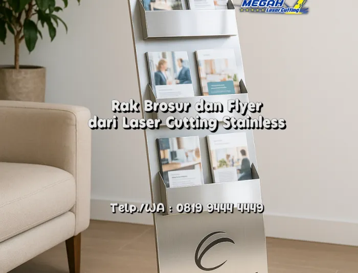 Rak Brosur dan Flyer dari Laser Cutting Stainless