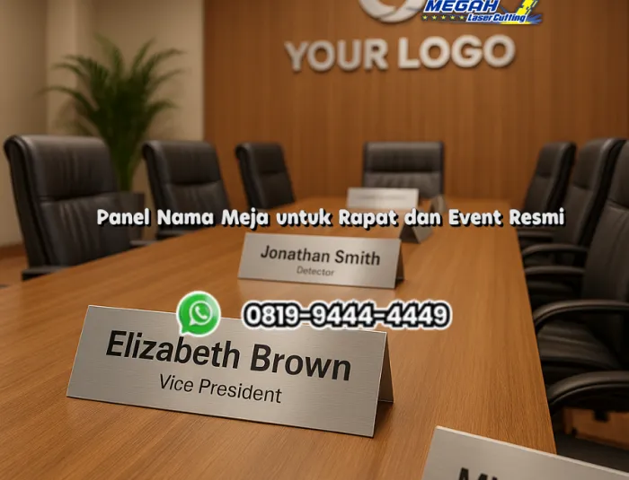 Panel Nama Meja untuk Rapat dan Event Resmi