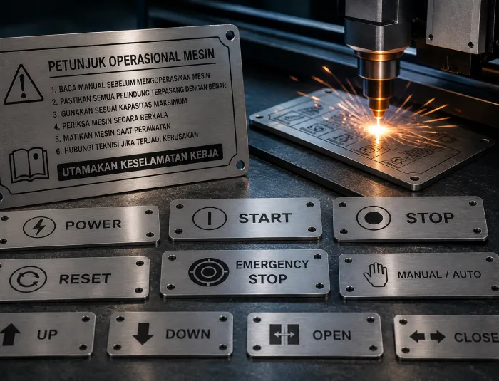 Jasa Laser Marking untuk Plat Petunjuk Operasional Mesin