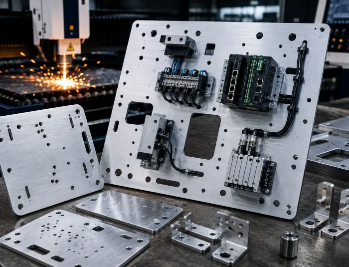 Laser Cutting Custom Mounting Plate Aluminium untuk Perangkat dan Mesin