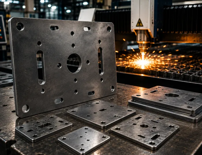 Pembuatan Base Plate Besi Custom dengan Laser Cutting Presisi