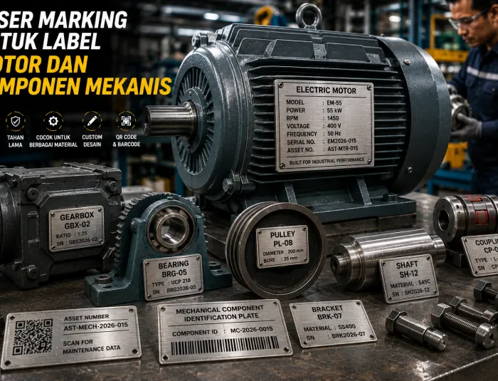Laser Marking untuk Label Motor dan Komponen Mekanis