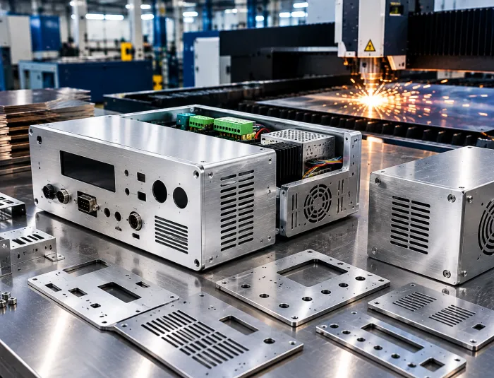 Laser Cutting Custom Box Logam Aluminium untuk Perlindungan Perangkat