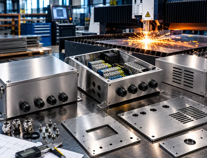 Produk Junction Box Besi Custom untuk Instalasi Industri Laser Cutting