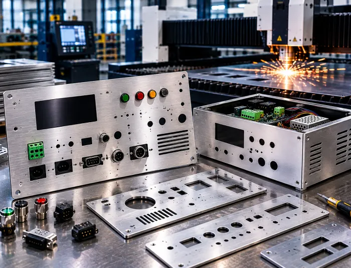 Jasa Laser Cutting Pembuatan Face Plate Aluminium untuk Perangkat Elektronik