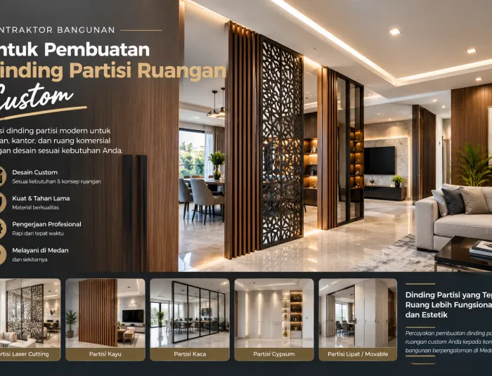 Pembuatan Dinding Partisi Ruangan Custom